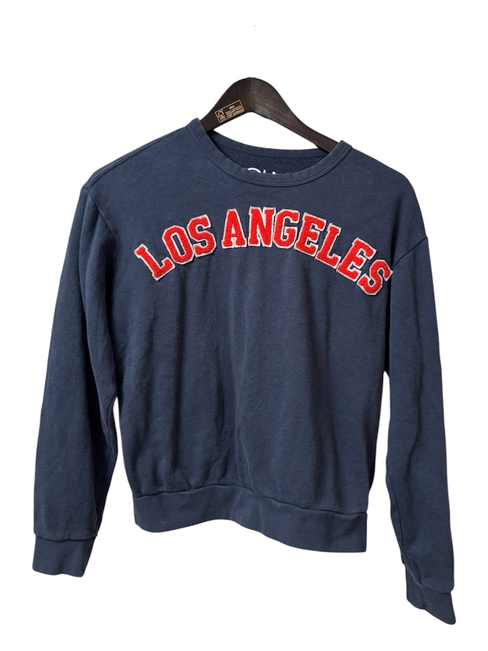 CHASER Women’s Navy Crewneck Sweatshirt with Red 'Los Angeles' Appliqué Size XS